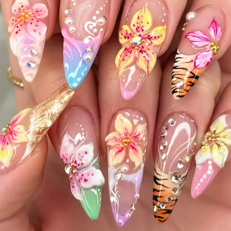 Premium Dekorative Press-On Nagelset Karnz