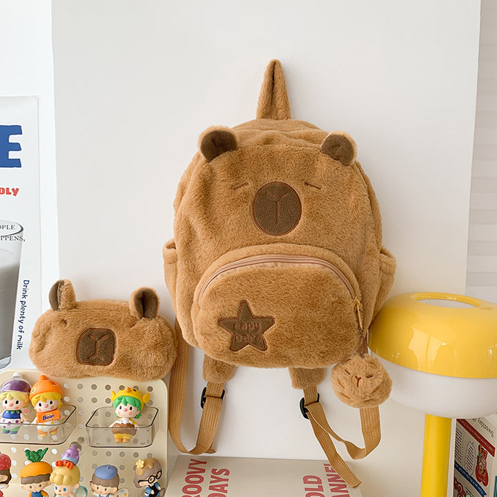 Plüsch-Rucksack mit Tiermotiv und Praktischen Fächern Karnz