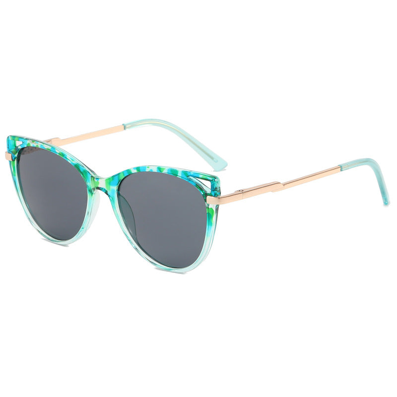 Damen trendige Katzenaugen Sonnenbrille mit verspiegelten Gläsern Karnz