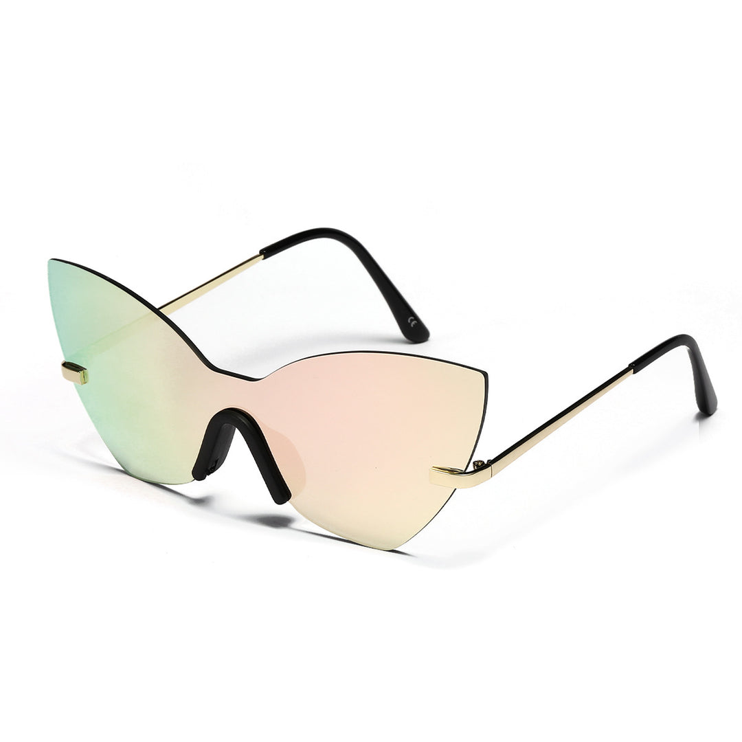 Damen extravagante Cat-Eye Sonnenbrille mit hochwertigem Metallrahmen Karnz
