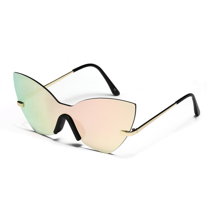 Damen extravagante Cat-Eye Sonnenbrille mit hochwertigem Metallrahmen Karnz
