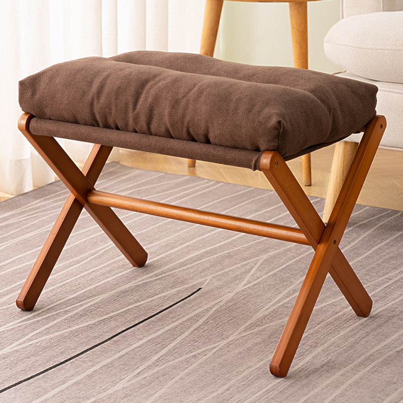 Faltbarer Hocker Mit Gepolstertem Sitz Und Stabilem Holzgestell Karnz