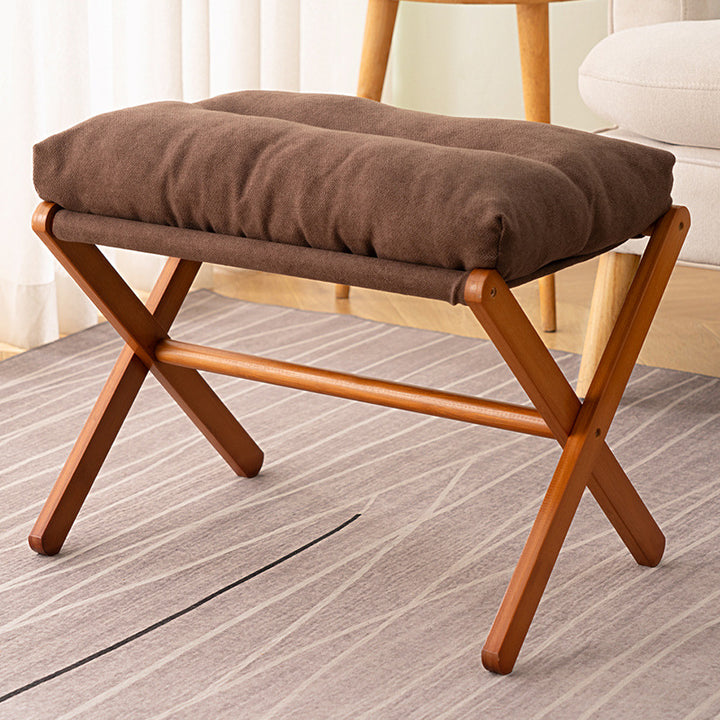 Faltbarer Hocker Mit Gepolstertem Sitz Und Stabilem Holzgestell Karnz