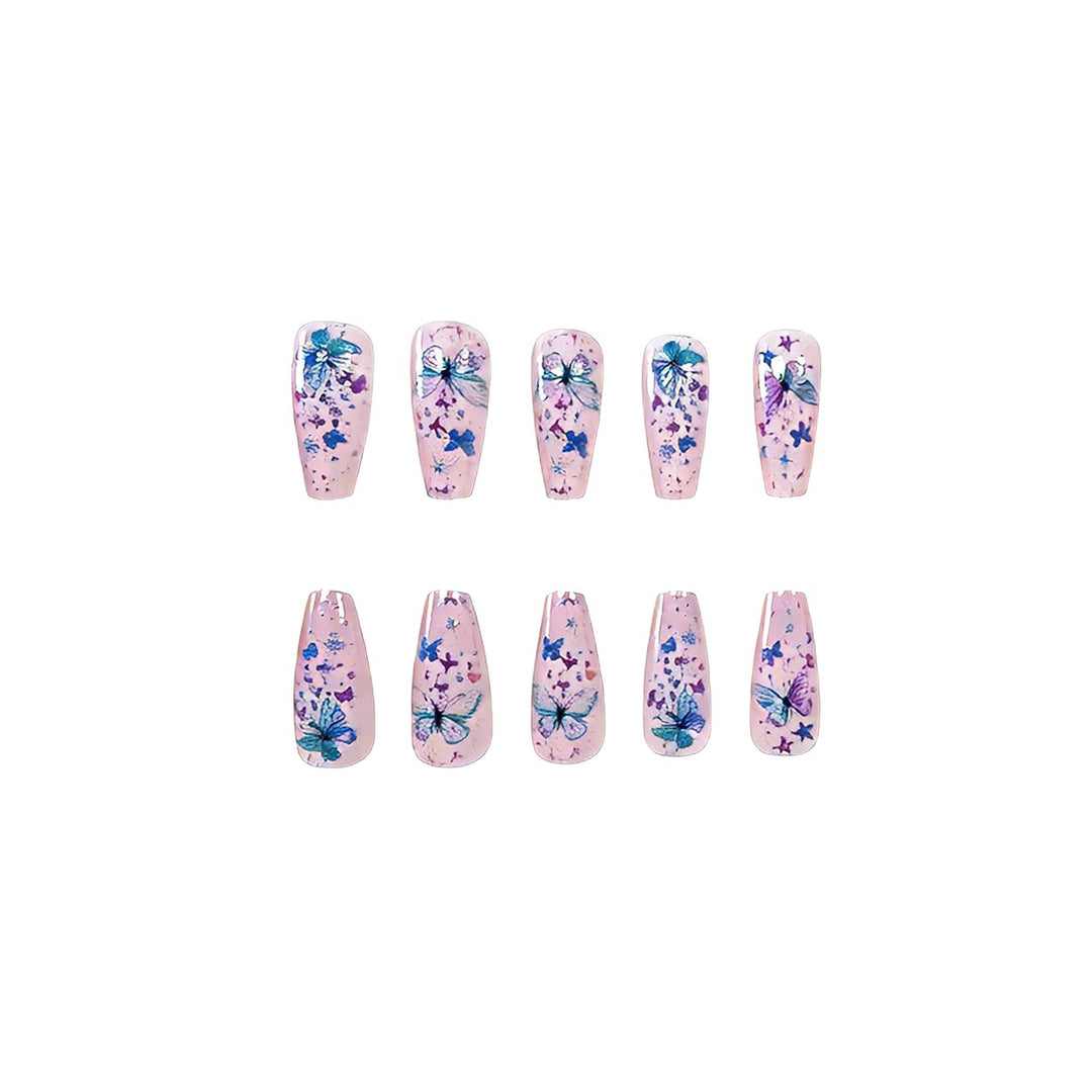 Schmetterlings-Themen Dekorative Druck-On Nagelkunst Karnz