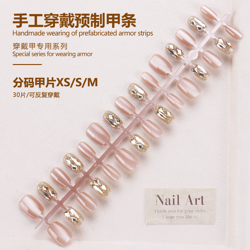 Glamorous Press-On Nagelkunstset mit Strassakzenten Karnz
