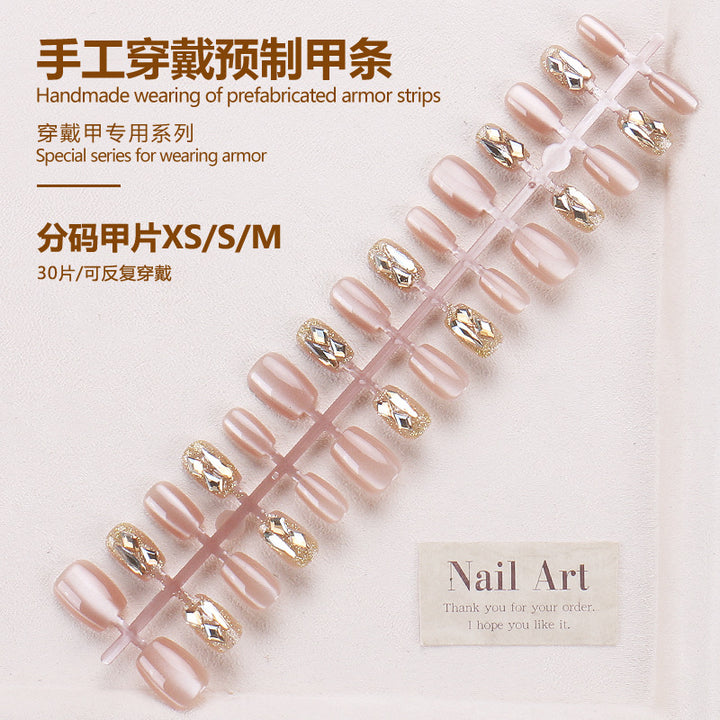 Glamorous Press-On Nagelkunstset mit Strassakzenten Karnz