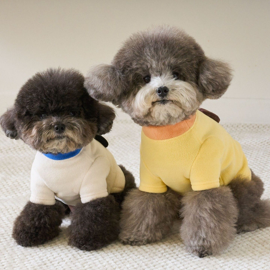 Plüsch-Fleece-Hundepullover mit gesticktem Affenpatch