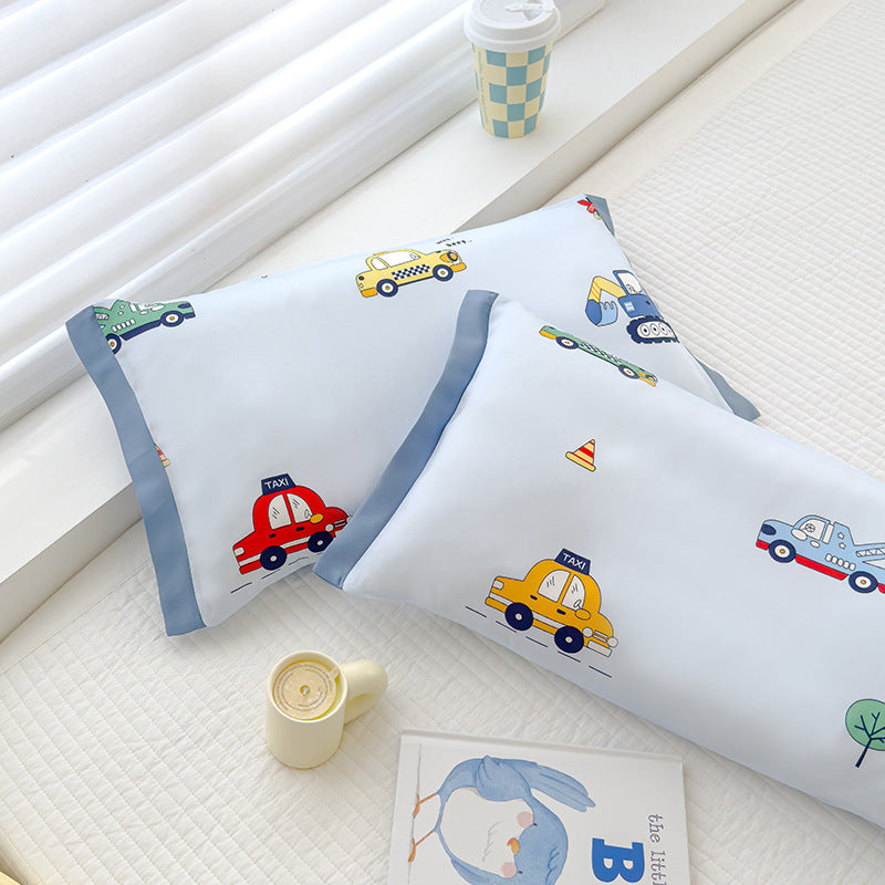 Satinweiches Kissenbezug-Set für Kinder mit niedlichem Teddymotiv