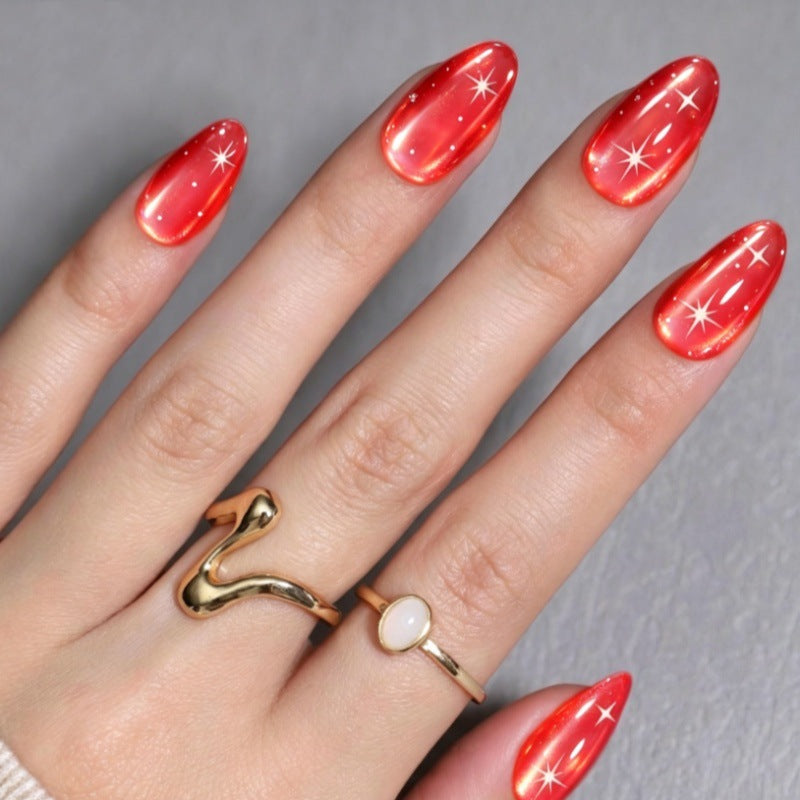 Glänzendes Stiletto-form Press-On Nagelset Karnz