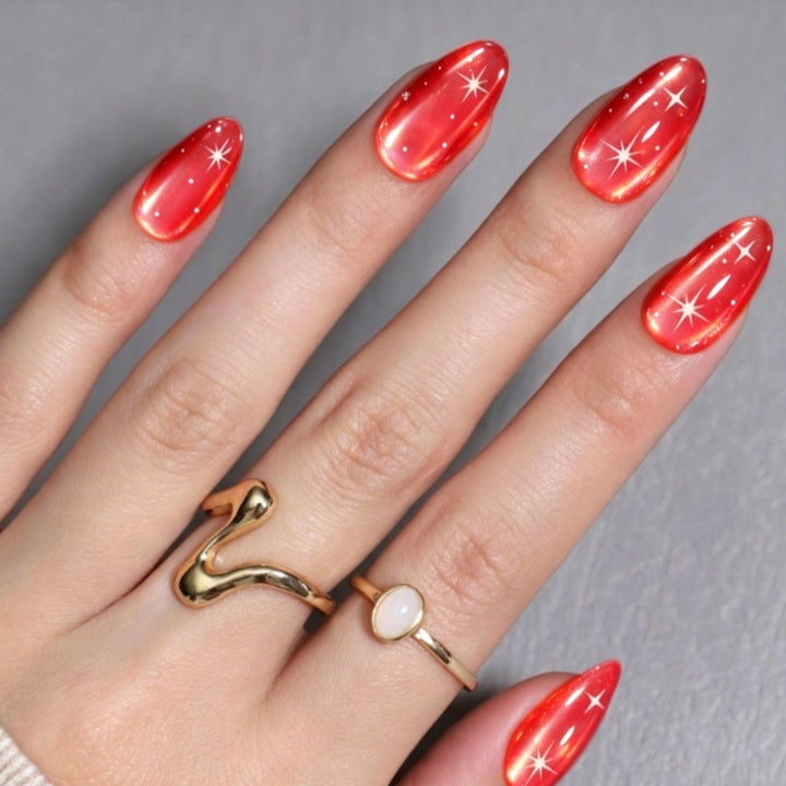Glänzendes Stiletto-form Press-On Nagelset Karnz