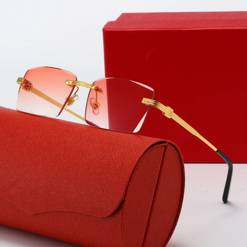 Damen exklusive geometrische Sonnenbrille mit luxuriösen Metallrahmen und polarisierenden Gläsern Karnz