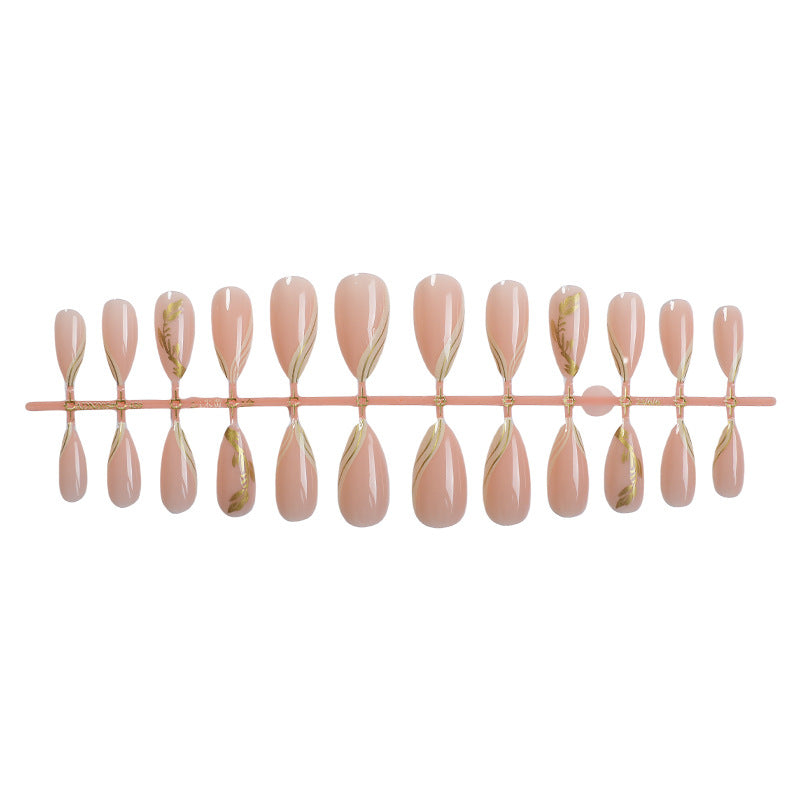Elegantes Press-On-Nagelset mit floralen Akzentdesigns Karnz