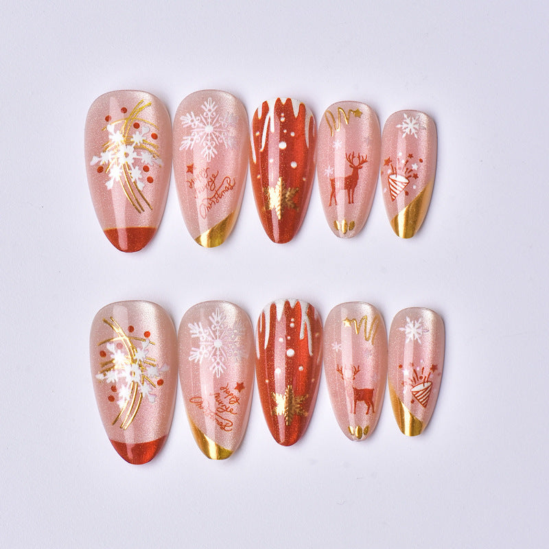 Festliches Urlaubs-Themen Press-On Nagelkunst Set Karnz