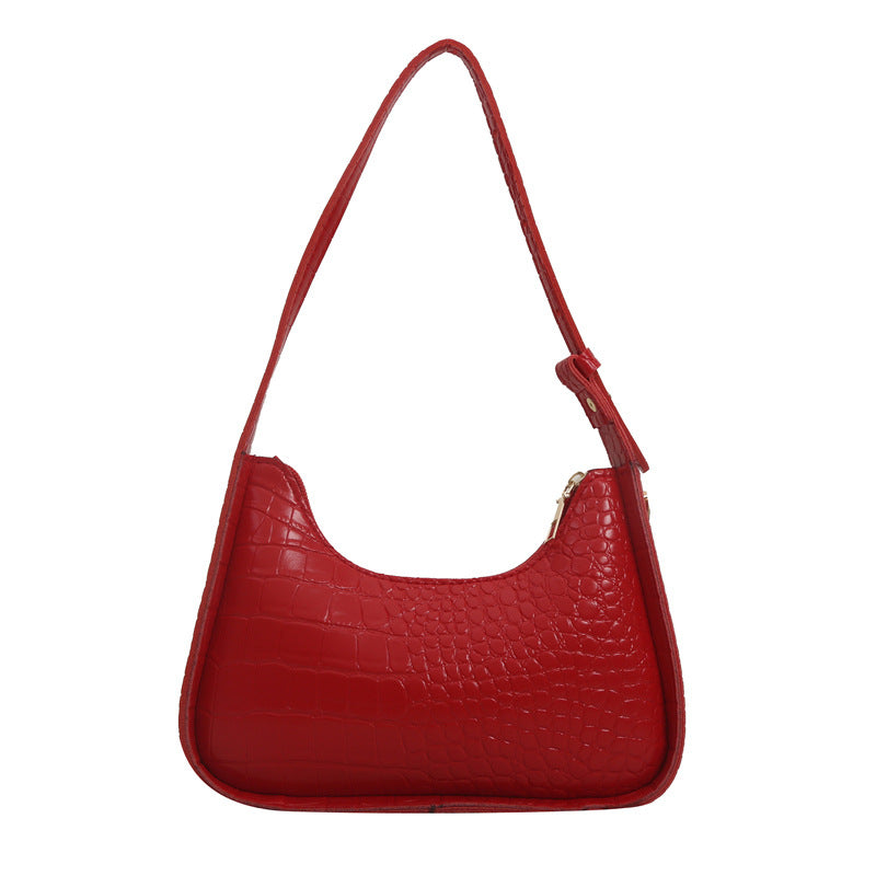 Elegante Kroko-Prägung Schultertasche