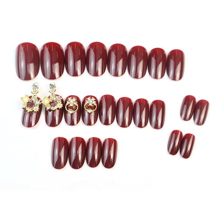 Dekoratives Press-On Nail Kit mit Strass-Akzenten