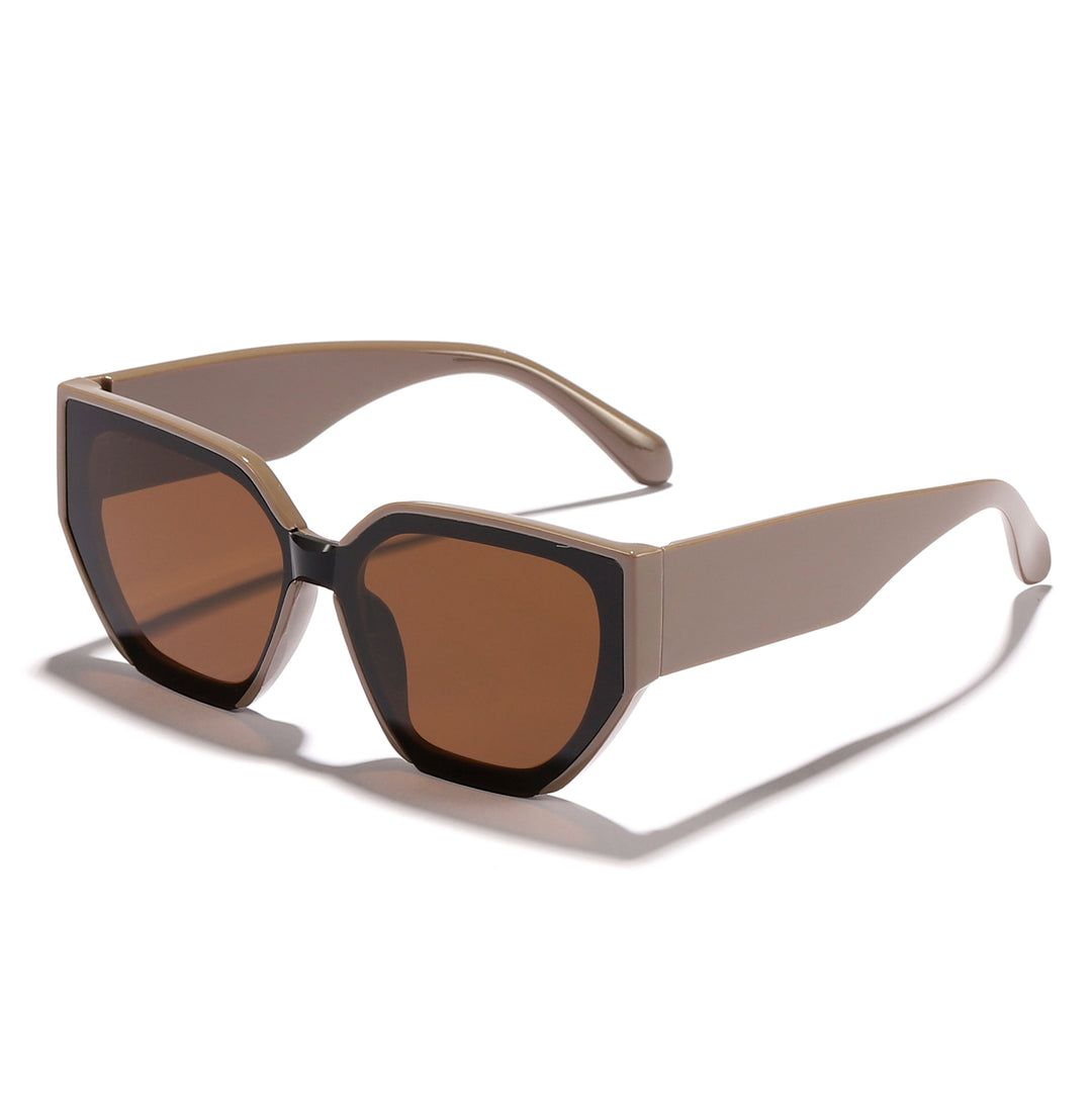 Damen modische oversized Sonnenbrille mit trendigem Hexagon-Design Karnz