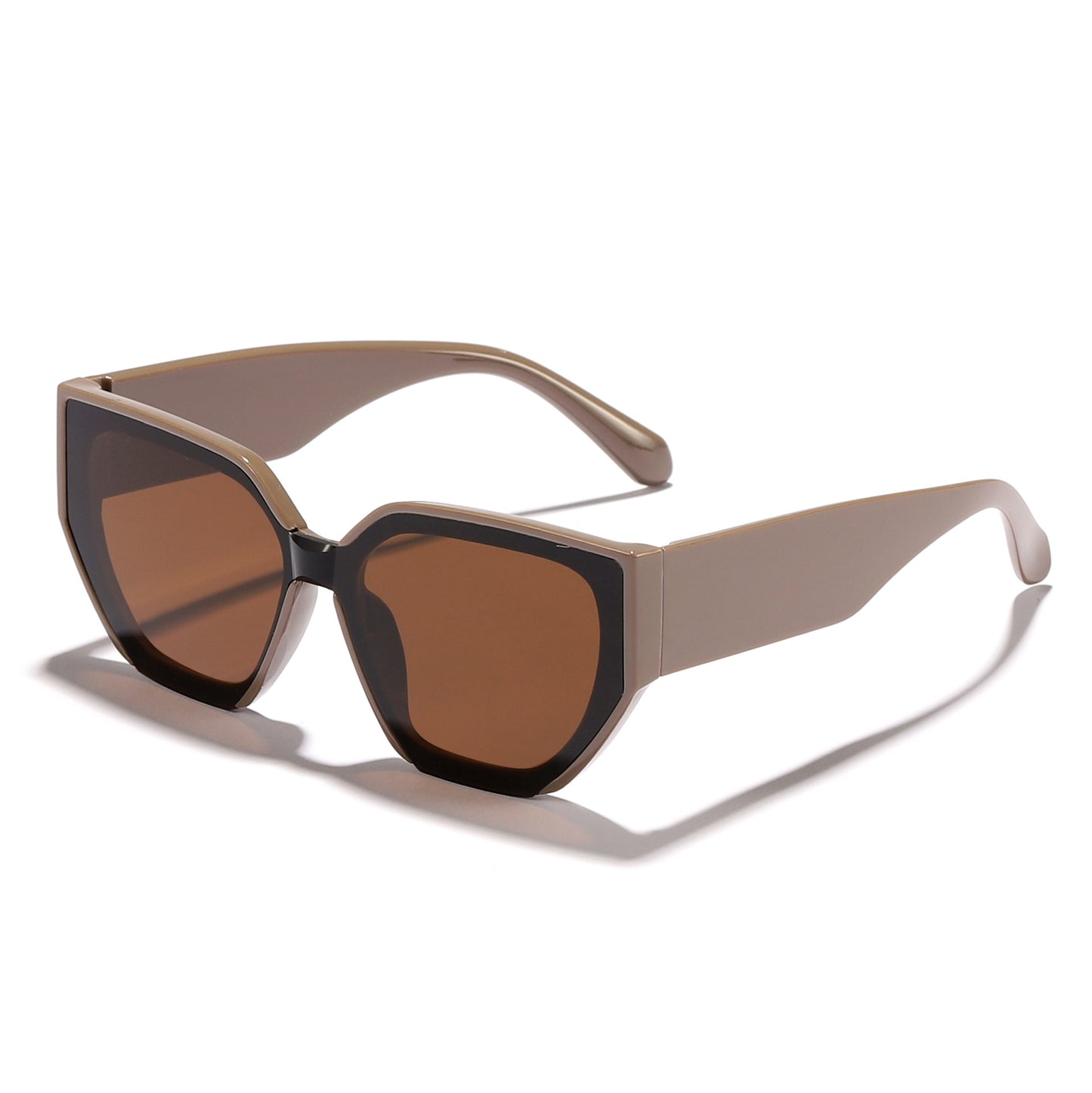 Damen modische oversized Sonnenbrille mit trendigem Hexagon-Design Karnz