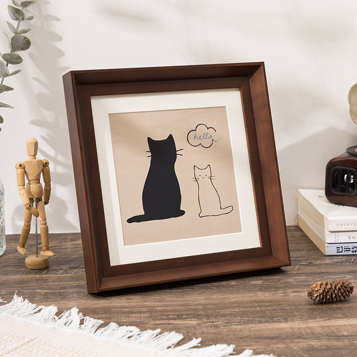 Künstlerische Katzenillustration Bilderrahmen für Wanddekoration