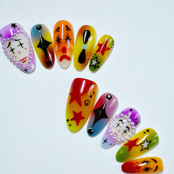 Künstlerisches Kuss-Themen Press-On Nagelkunst Karnz