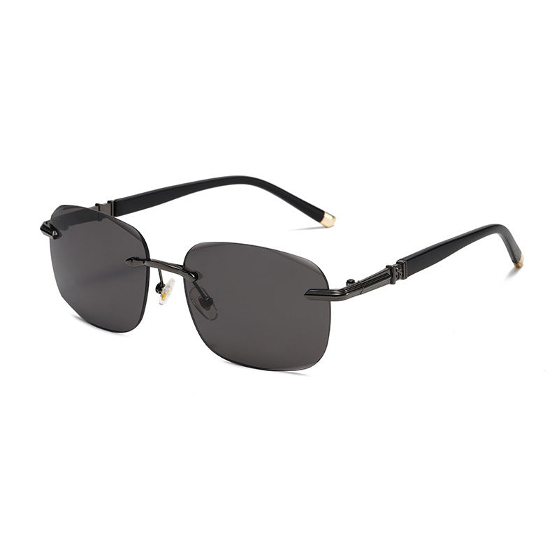 Damen futuristische Sonnenbrille mit filigranem Metallic-Rahmen Karnz
