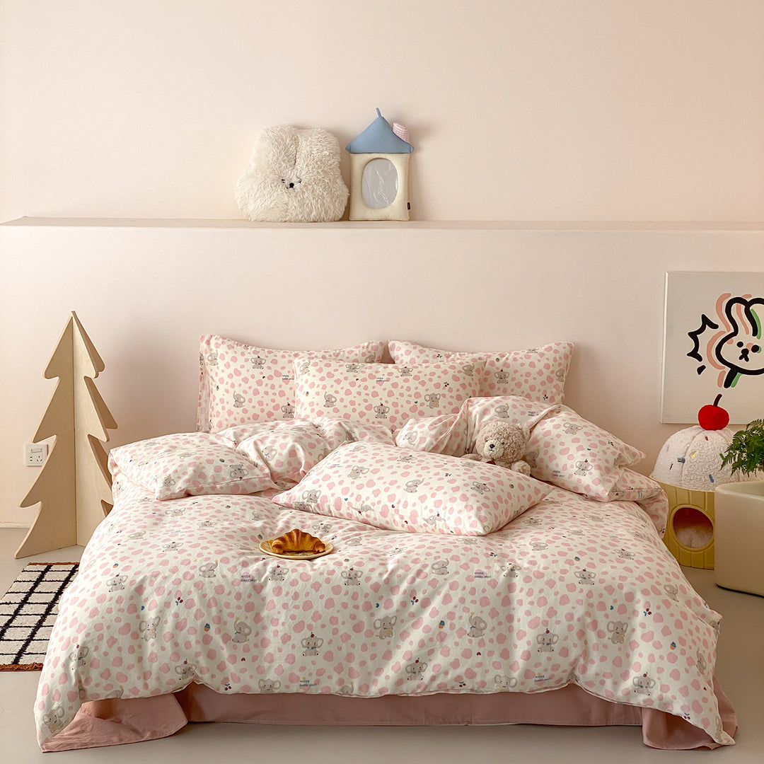Children's Printed Cotton Duvet Cover Set with Matching Pillowcases
