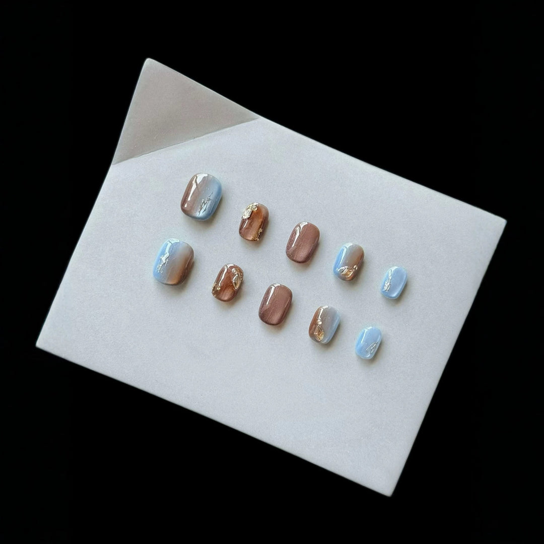 Künstlerisches Ombre Gel Press-On Nail Set