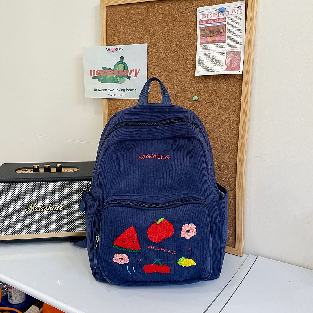 Stylische Bestickte Obstmuster Rucksack Karnz