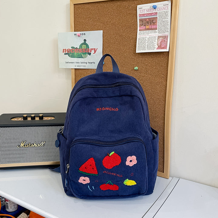 Stylische Bestickte Obstmuster Rucksack Karnz