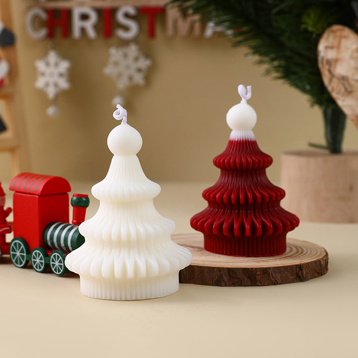 Handgegossene Weihnachtsbaum-Ornament Sojawachs-Kerze mit Dekoband und Geschenkschachtel