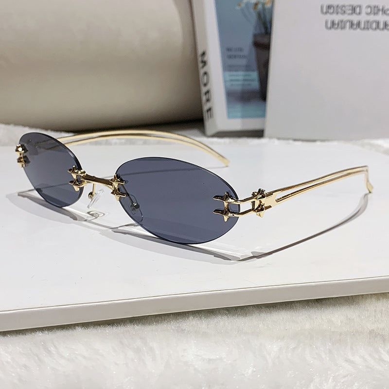 Damen elegante Metall-Brille mit filigranem Design Karnz