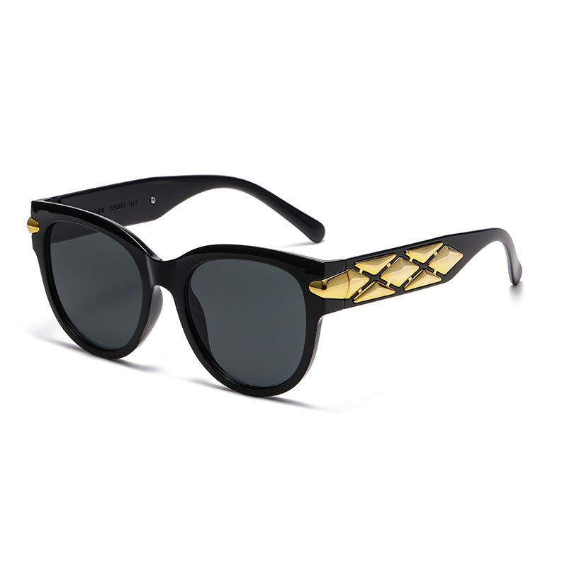 Damen Designer-Sonnenbrille mit innovativem, detailliertem Rahmen Karnz