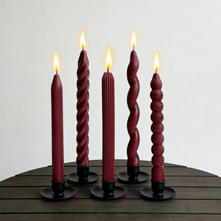 Verdrehte Säulenkerzen-Set