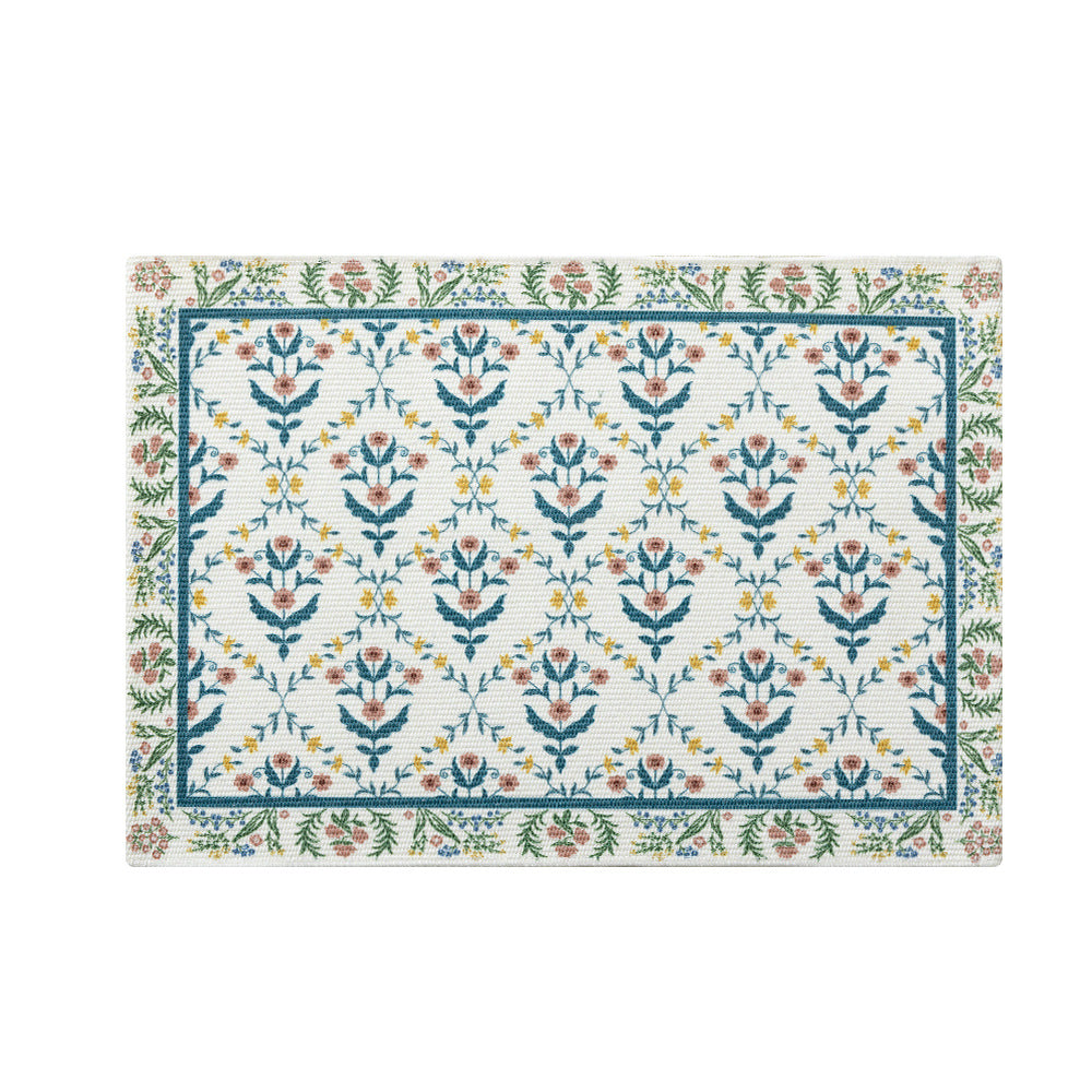 Floraler gewebter Badteppich mit Jacquard-Struktur, saugfähiger Baumwolloberfläche und rutschfester Unterseite Karnz