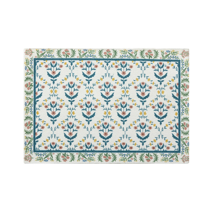 Floraler gewebter Badteppich mit Jacquard-Struktur, saugfähiger Baumwolloberfläche und rutschfester Unterseite Karnz