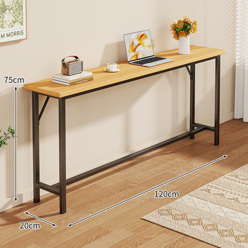 Slim Industrial Konsolentisch mit Holzplatte und Stahlrahmen