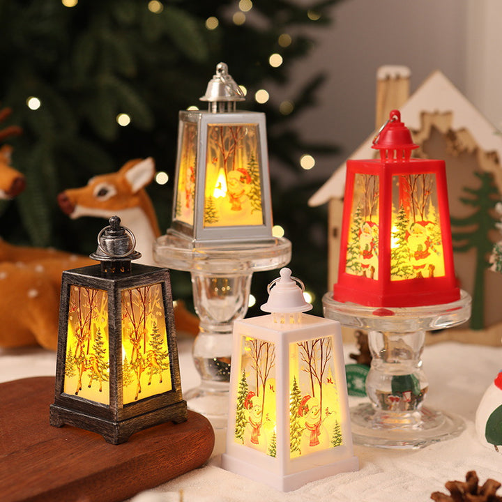 Dekorative Weihnachtslaterne mit Wintermotiven Karnz