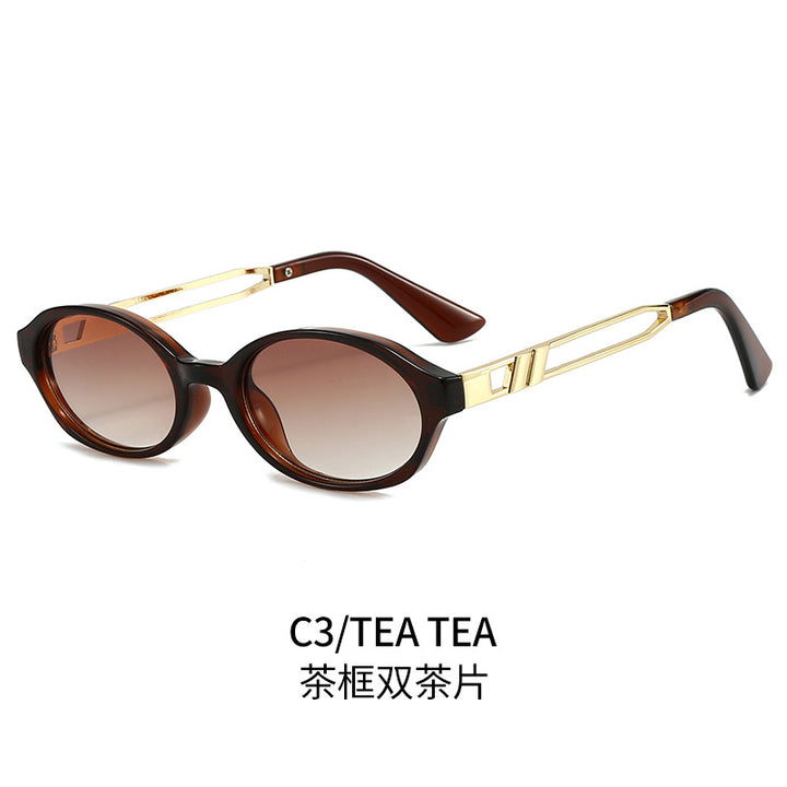 Damen Elegante Sonnenbrille im luxuriösen Schildpattdesign mit goldenen Metallakzenten Karnz