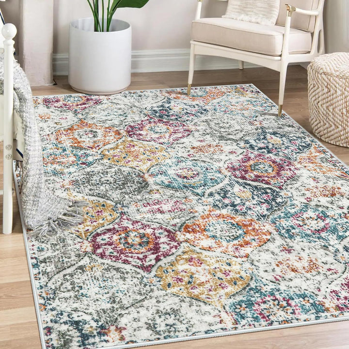 Geometrischer Floral-Teppich