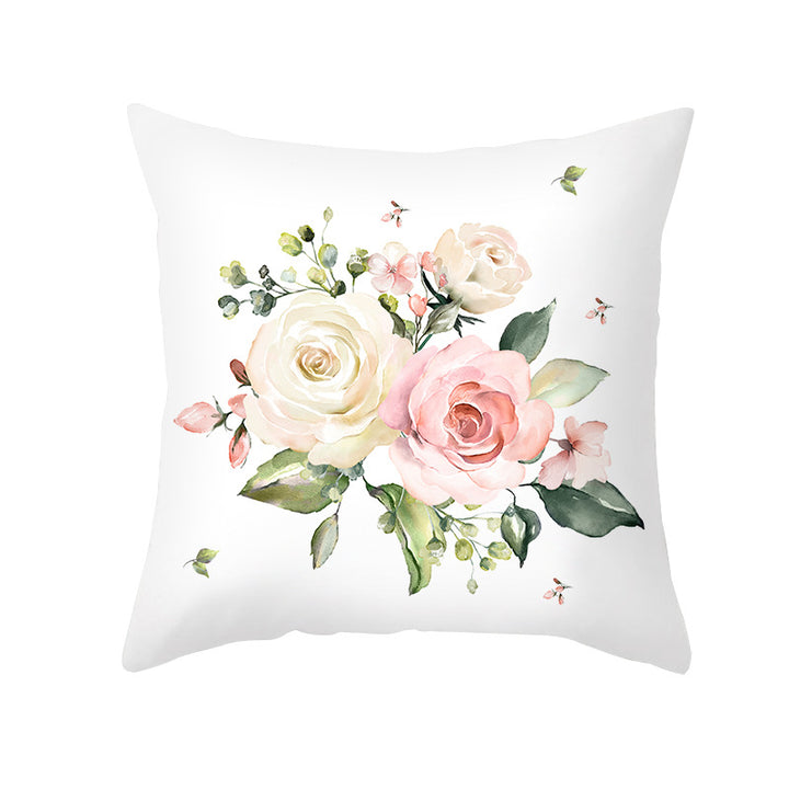 Floral Aquarell Rose Baumwoll-Leinen Quadrat Wurfkissenbezug mit unsichtbarem Reißverschluss