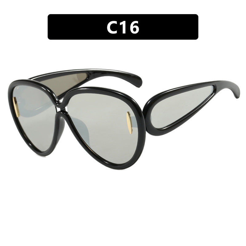 Damen extravagante Sonnenbrille im kreativen Design Karnz