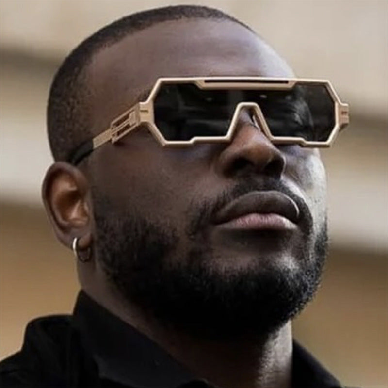 Damen futuristische Sonnenbrille im markanten Sechseckdesign Karnz