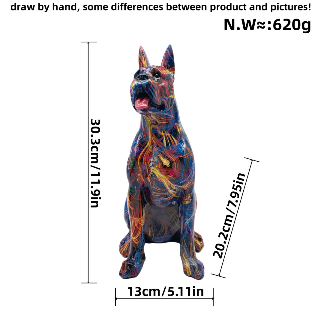 Bunte Dekofigur eines Hundes im modernen Design Karnz