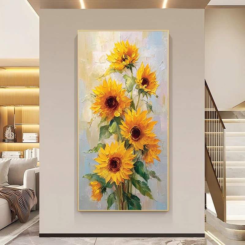 Florale Sonnenblumen-Leinwandkunst