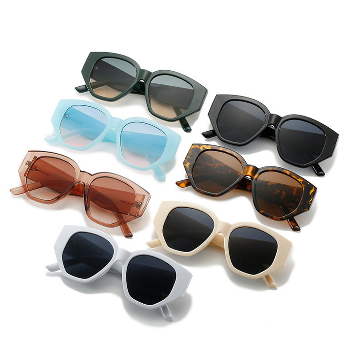 Modische Cat-Eye Sonnenbrille mit einzigartigem geometrischem Rahmen Karnz