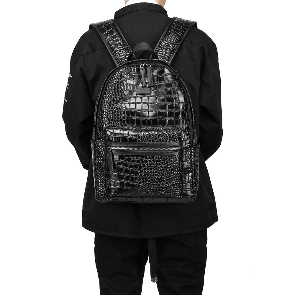 Eleganter Rucksack Im Krokodil-Look Karnz