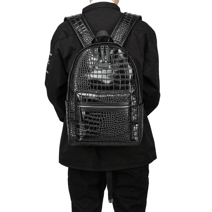 Eleganter Rucksack Im Krokodil-Look Karnz