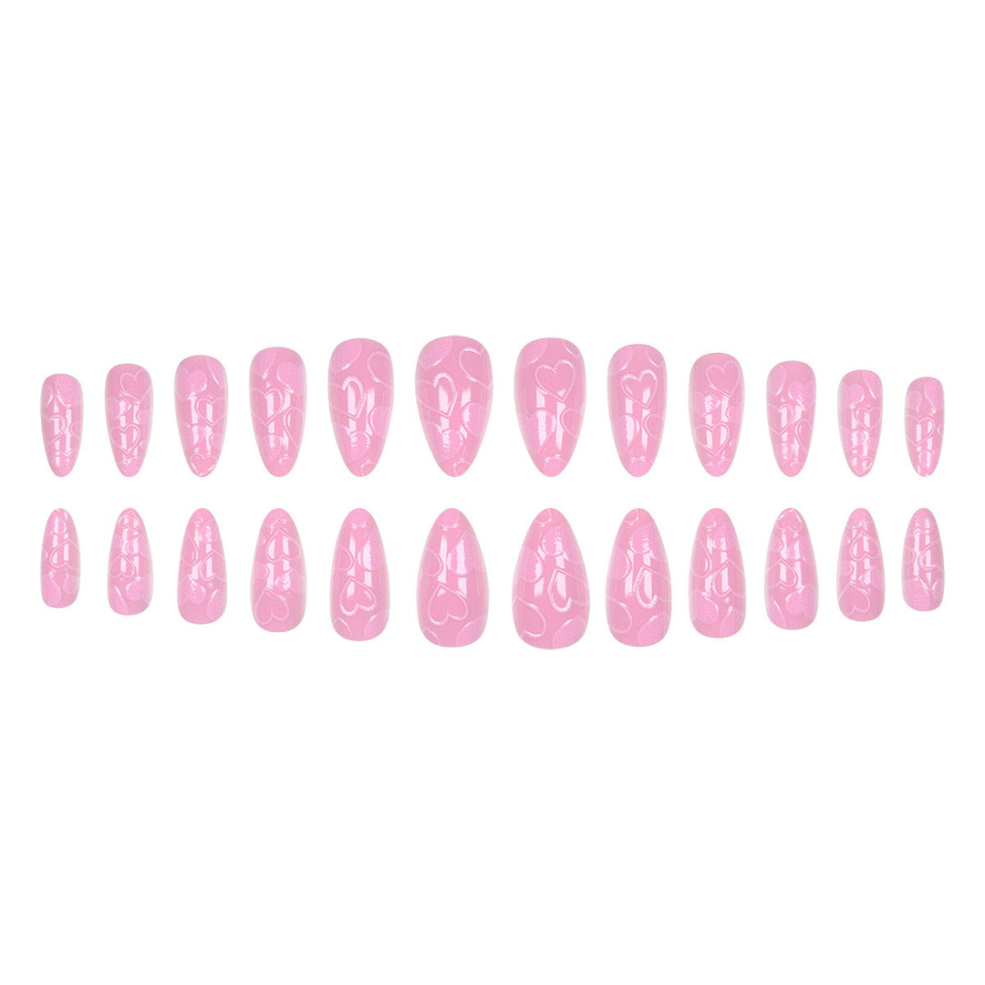 Künstlerisches Herz-Design Stiletto Press-On Nägel Karnz
