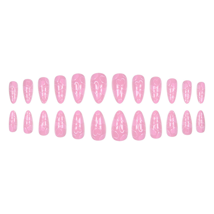 Künstlerisches Herz-Design Stiletto Press-On Nägel Karnz