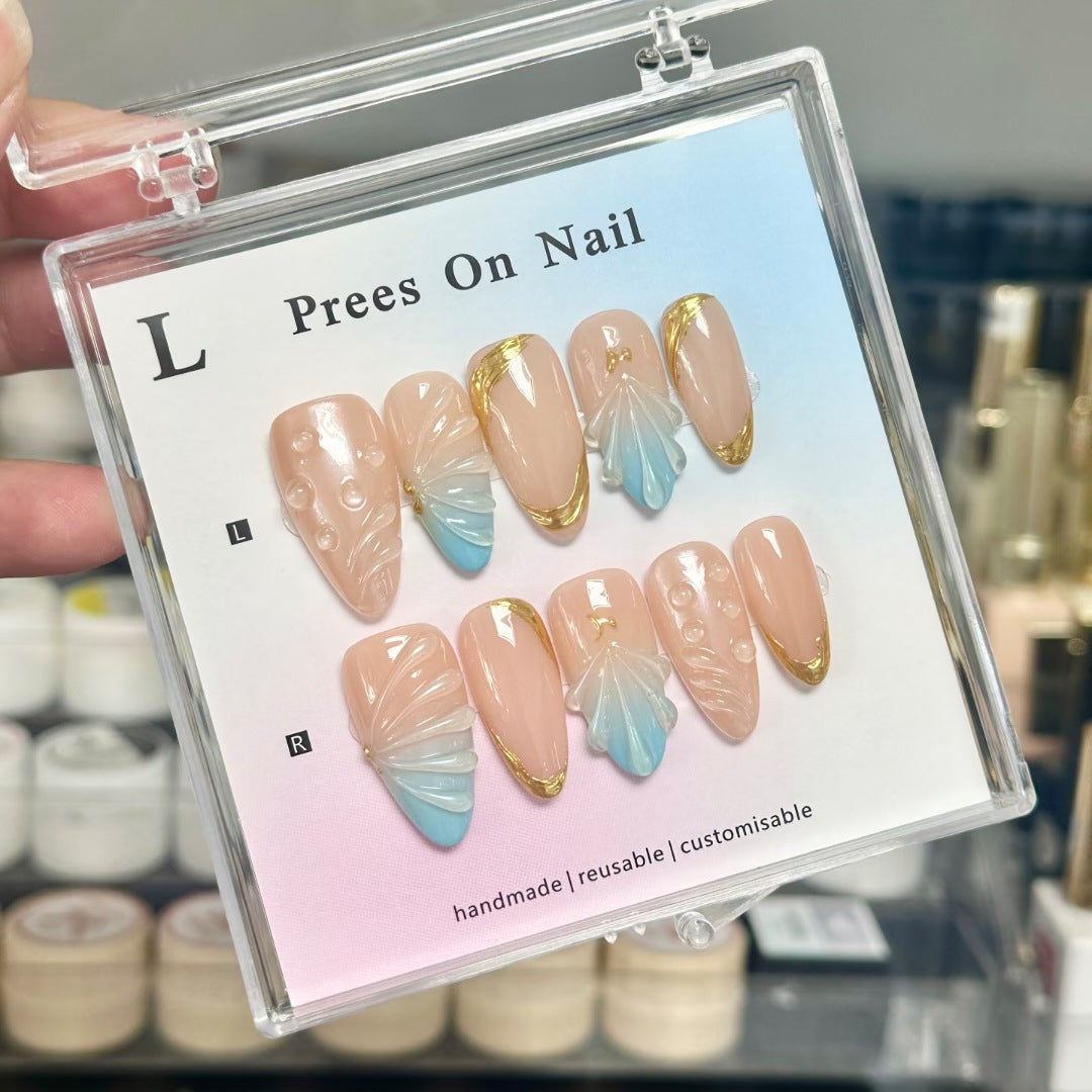 Wiederverwendbares handgefertigtes Press-On-Nagelkunst-Set