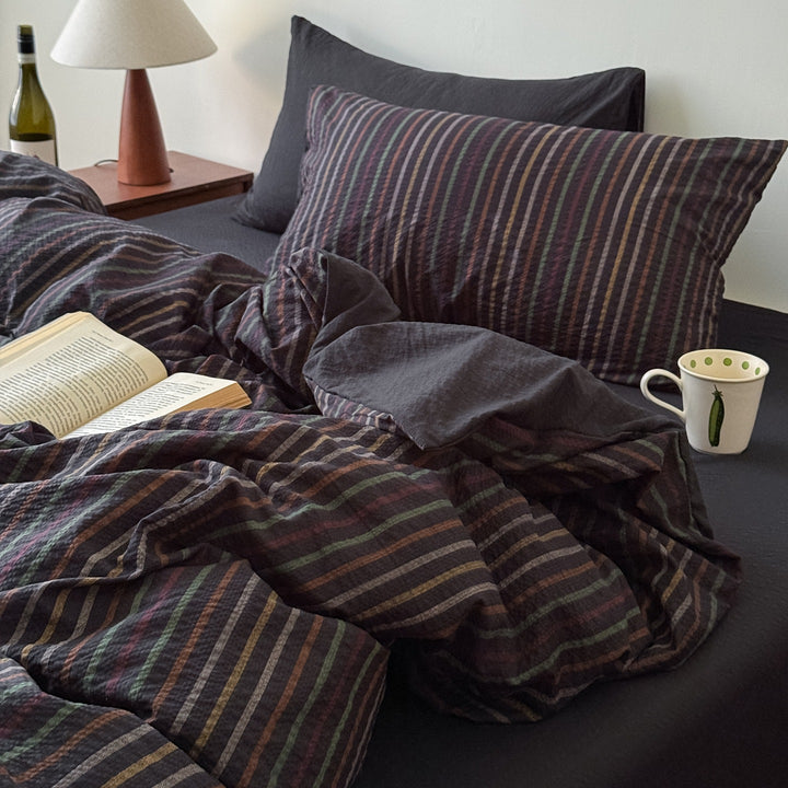 Texturiertes gestreiftes Quilt-Set
